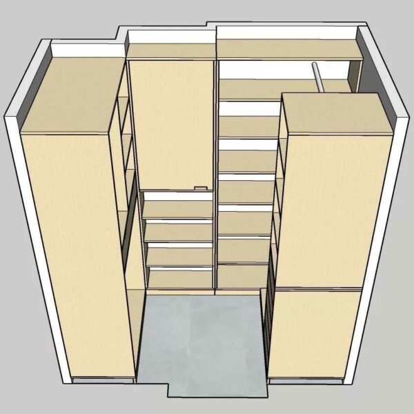 Modèle 3d Sketchup d'un dressing en contreplaqué de bouleau